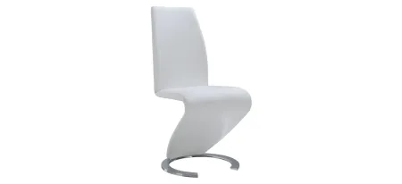 Waller Dining Chair in White / Chrome Metal by Global Furniture Furniture USA