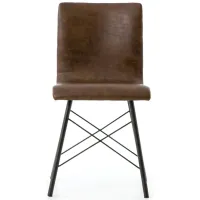 Diaw Dining Chair in Distreesed Brown / Waxed Black by Four Hands