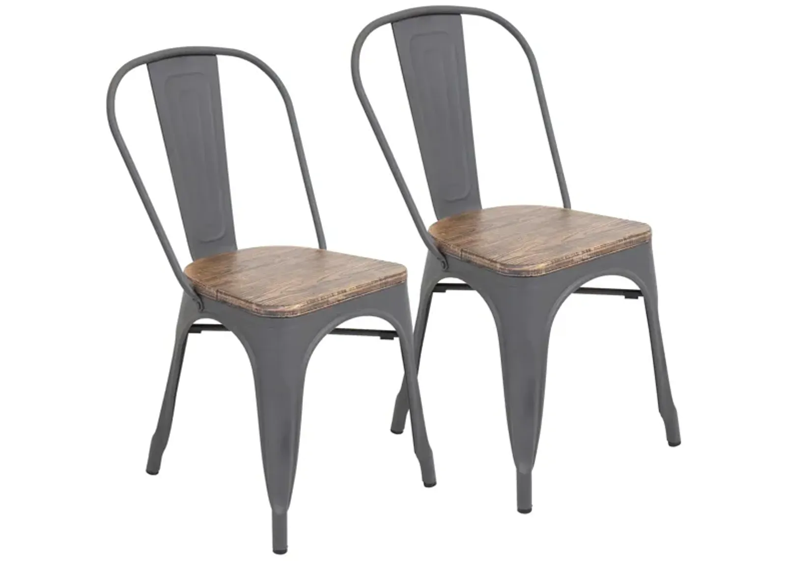 Oregon Dining Chair: Set of 2 in Gray / Espresso by Lumisource