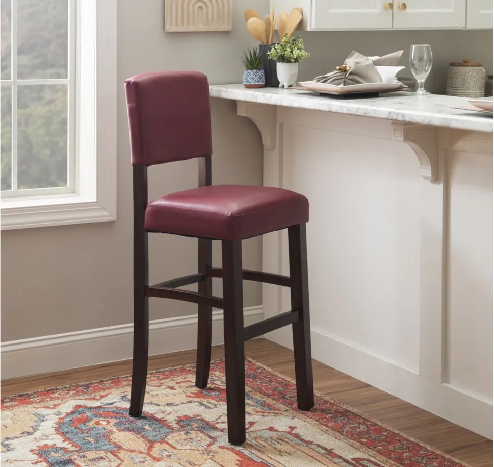 Monaco Bar Stool in Red by Linon Home Decor