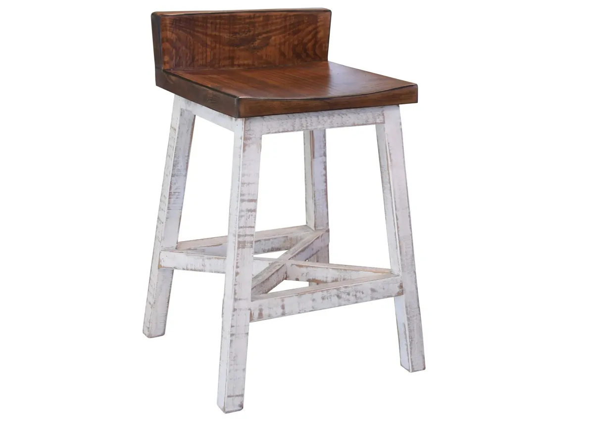 Pueblo White Barstool in White by International Furniture Direct