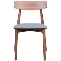 Newman Dining Chair: Set of 2 in Walnut, Dark Gray by Zuo Modern