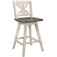 Trouvaille Counter Height Swivel Dining Chair in Gray / White by Homelegance