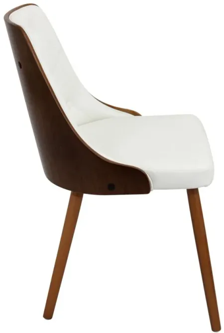 Gianna Accent Chair in White / Walnut by Lumisource
