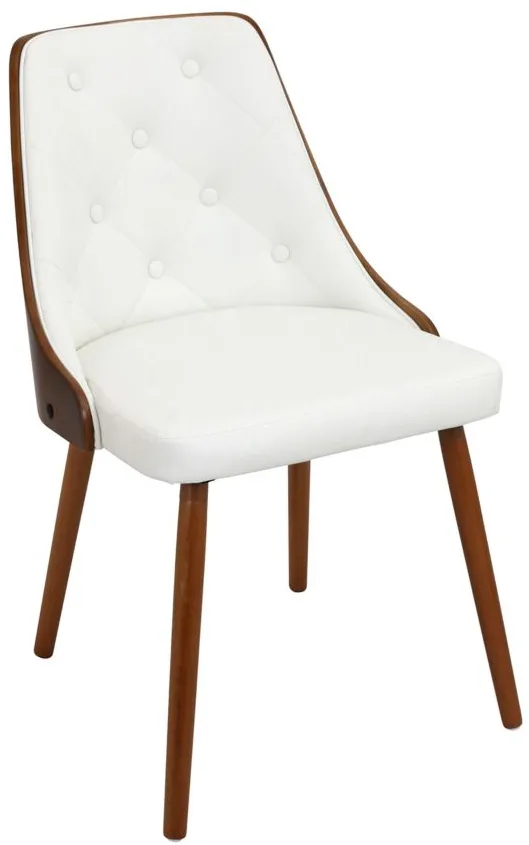 Gianna Accent Chair in White / Walnut by Lumisource