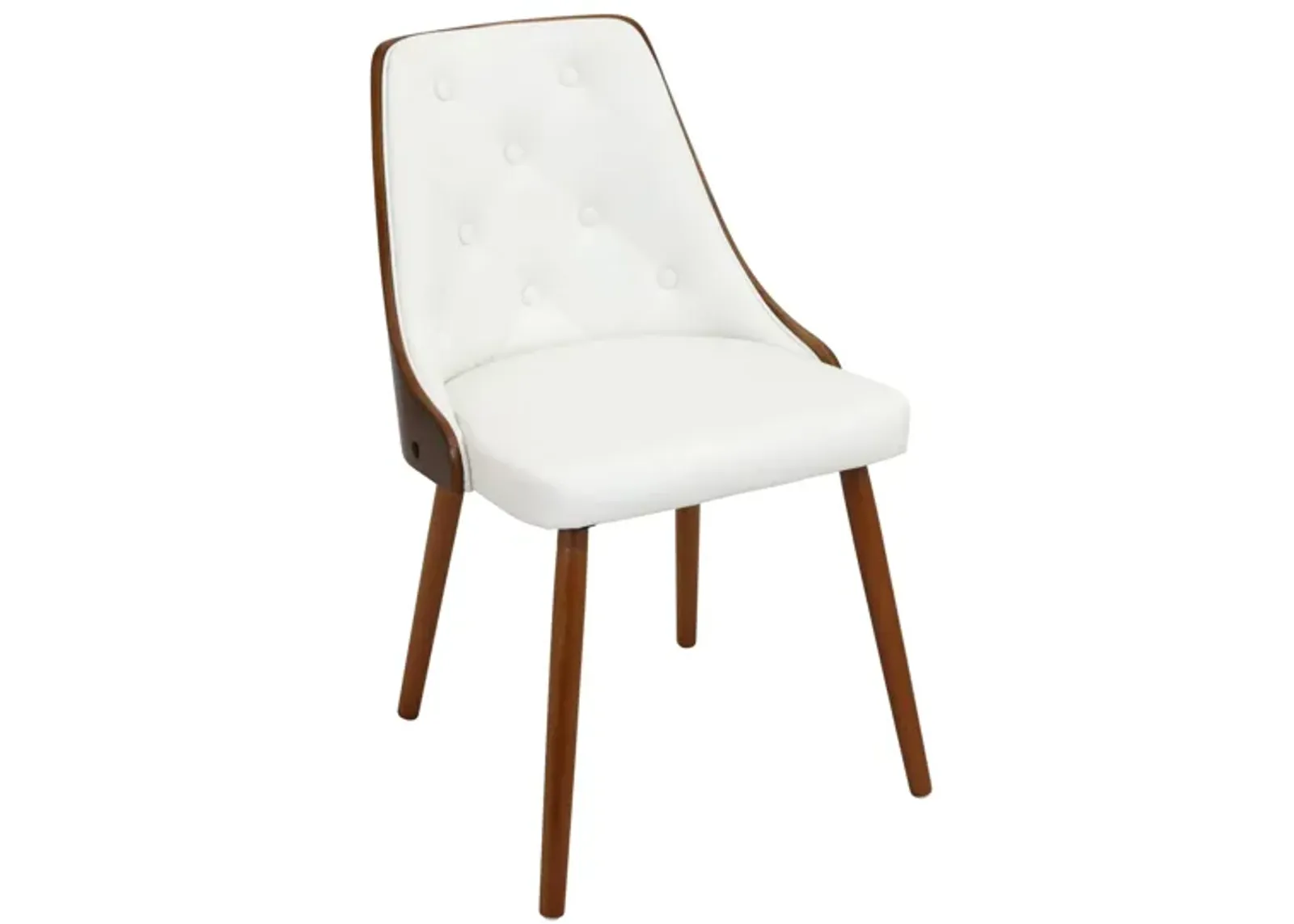 Gianna Accent Chair in White / Walnut by Lumisource