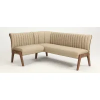 Bethany Corner Dining Bench in Walnut by Chintaly Imports
