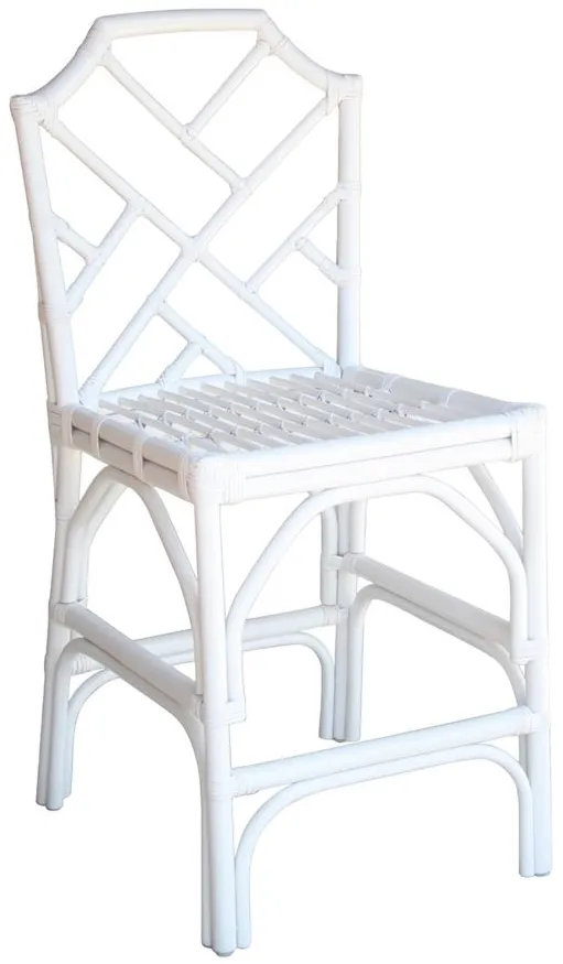 Kara Rattan Counter Stool - Set of 2 in White by New Pacific Direct