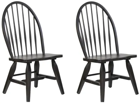 Ashford Large Bowback Side Chair Set of 2 in Black by ECI