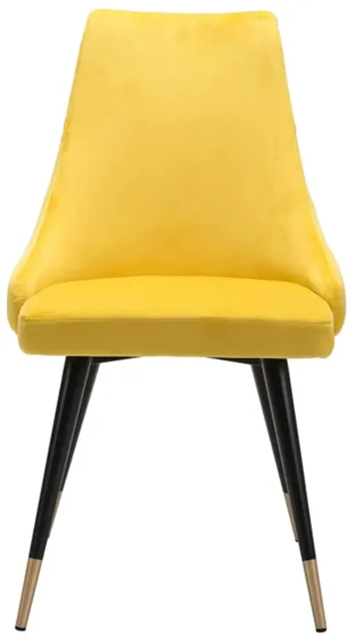 Piccolo Dining Chair (Set of 2) in Yellow, Black & Gold by Zuo Modern