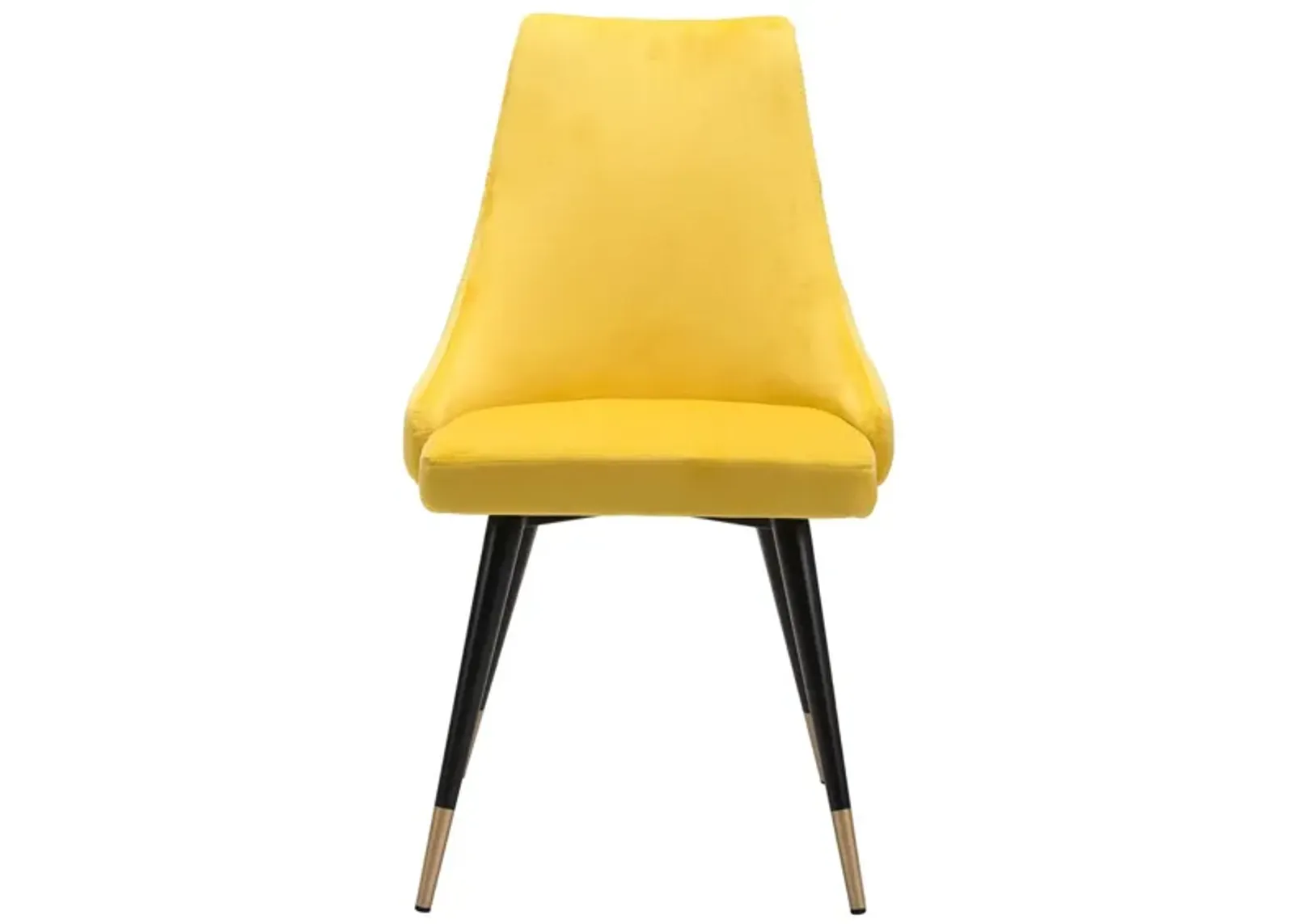 Piccolo Dining Chair (Set of 2) in Yellow, Black & Gold by Zuo Modern