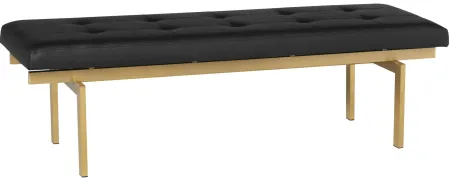 Louve Occasional Bench in BLACK by Nuevo