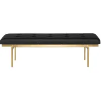 Louve Occasional Bench in BLACK by Nuevo