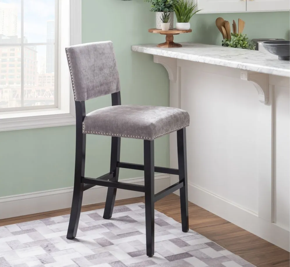 Corey Bar Stool in Gray by Linon Home Decor