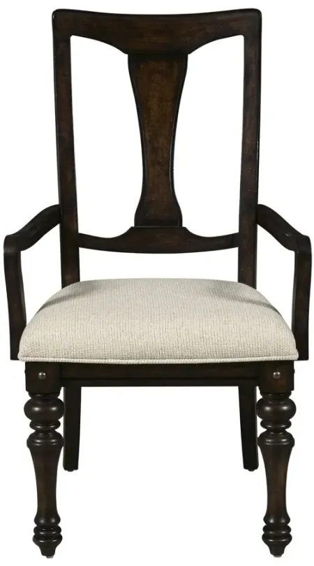 Cooper Falls Wood Back Arm Chair in Brown;Cream by Samuel Lawrence