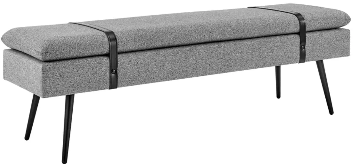 Zuney Fabric Bench in Princeton Gray by New Pacific Direct