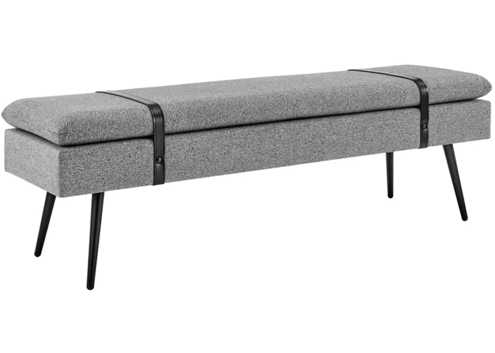 Zuney Fabric Bench in Princeton Gray by New Pacific Direct