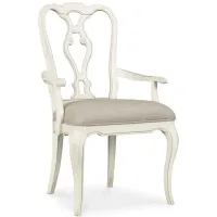 Traditions Wood Back Arm Chair in Whites/Creams/Beiges by Hooker Furniture
