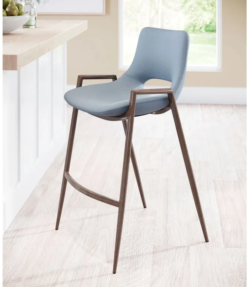 Desi Counter-Height Stool: Set of 2 in Gray, Dark Brown by Zuo Modern