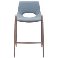 Desi Counter-Height Stool: Set of 2 in Gray, Dark Brown by Zuo Modern