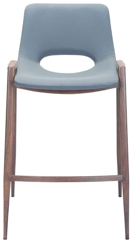Desi Counter-Height Stool: Set of 2 in Gray, Dark Brown by Zuo Modern