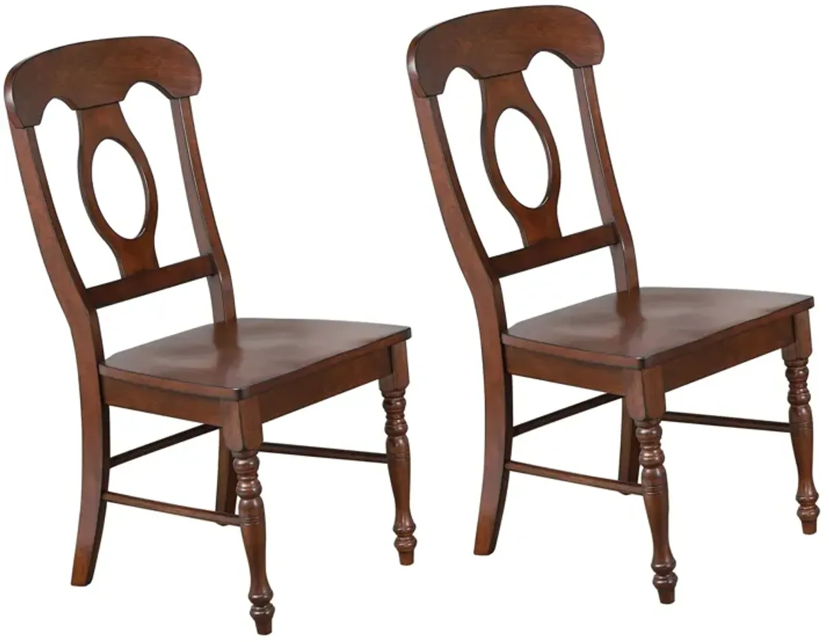 Fenway Napoleon Dining Chair Set of 2 in Distressed Chestnut finish by Sunset Trading