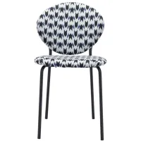 Clyde Dining Chair: Set of 2 in Houndstooth, Black by Zuo Modern