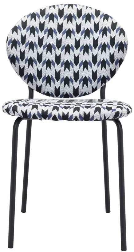 Clyde Dining Chair: Set of 2 in Houndstooth, Black by Zuo Modern