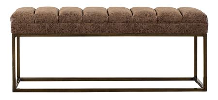 Darius PU Leather Bench in Nubuck Chocolate by New Pacific Direct