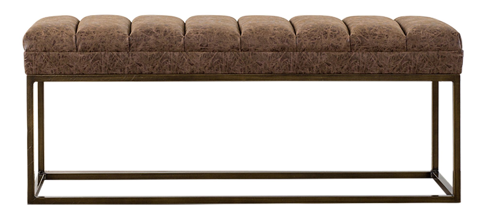 Darius PU Leather Bench in Nubuck Chocolate by New Pacific Direct