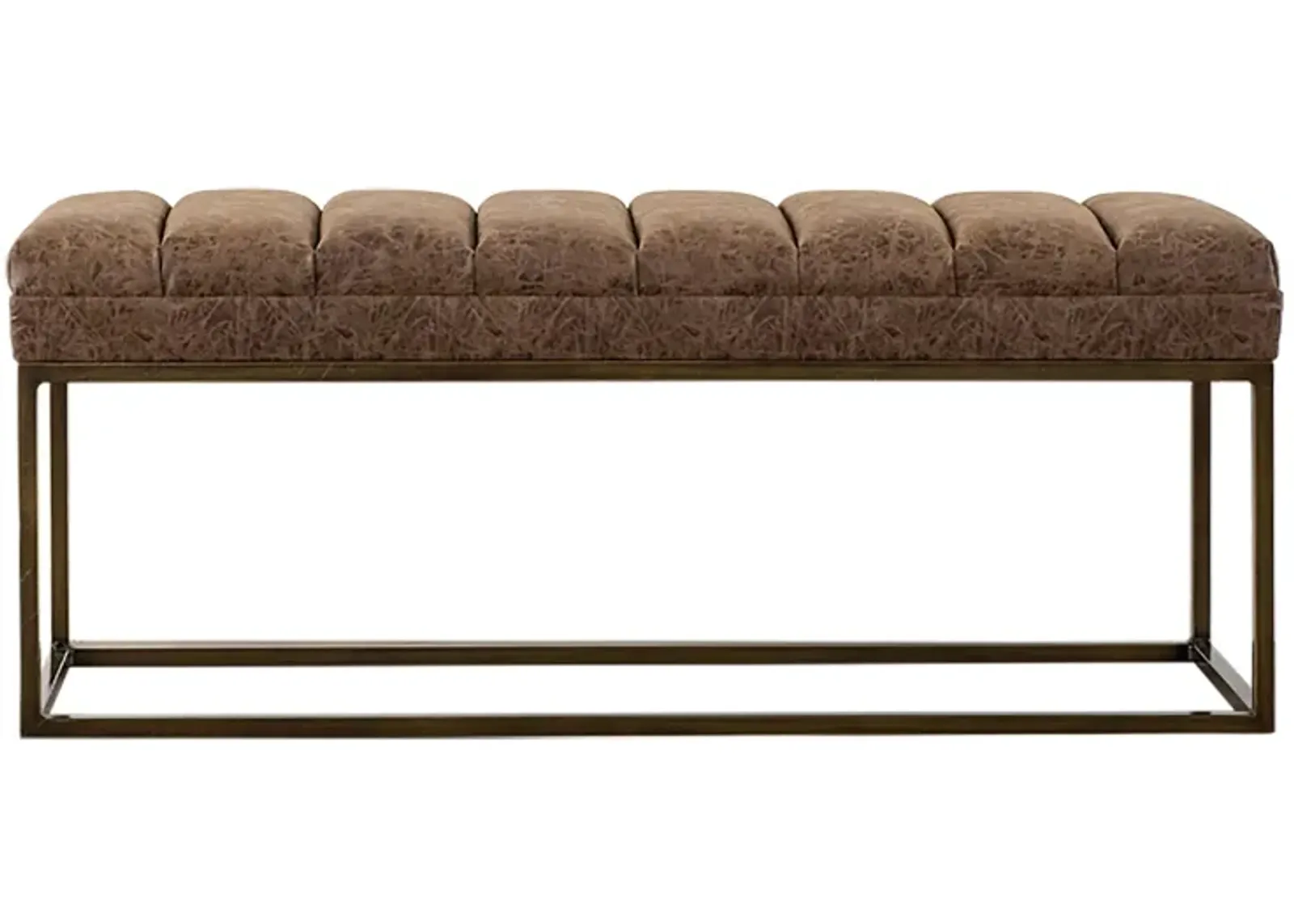 Darius PU Leather Bench in Nubuck Chocolate by New Pacific Direct