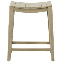 Elmo Wooden Counter Stool in Washed Gray by New Pacific Direct