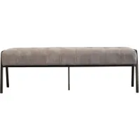 Venturi Tufted Bench in Devore Gray by New Pacific Direct