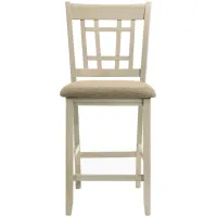 Mission Casuals Bar Chair (Set of 2) in Rustic White & French Oak by Intercon
