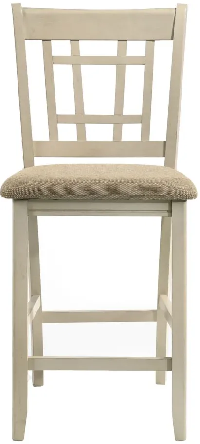 Mission Casuals Bar Chair (Set of 2) in Rustic White & French Oak by Intercon