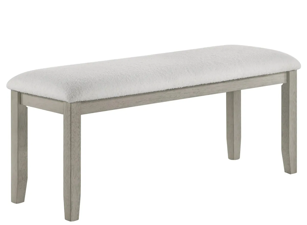 Torrie Bench in Ivory Grey by Crown Mark