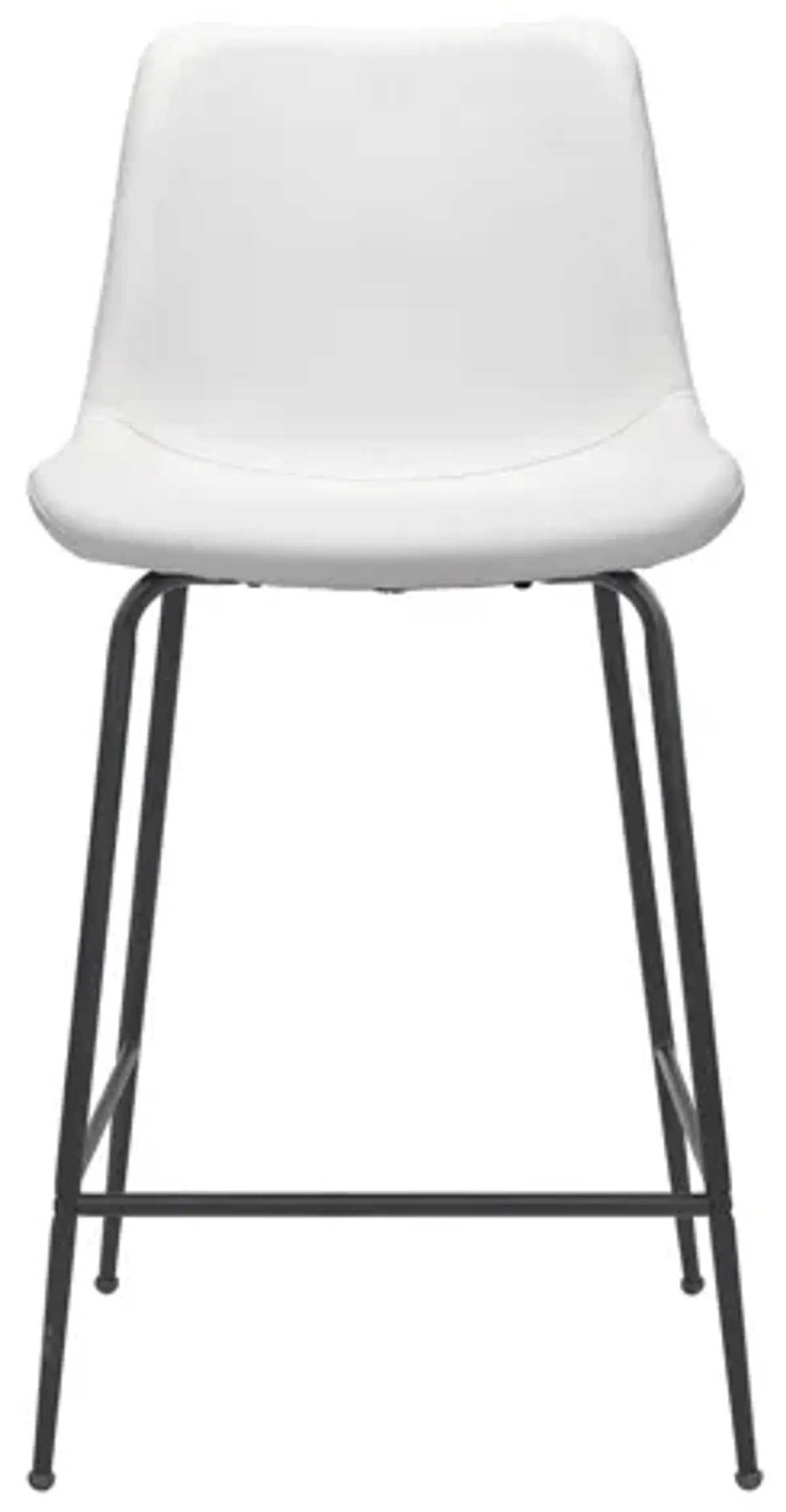 Byron Counter-Height Stool in White, Black by Zuo Modern