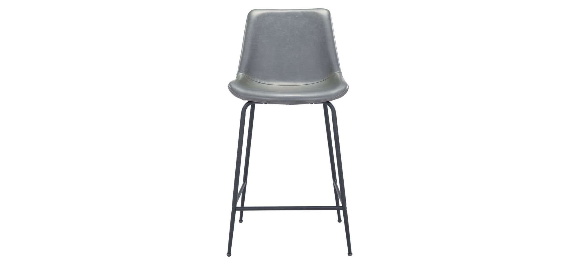 Byron Counter-Height Stool in Gray, Black by Zuo Modern
