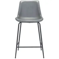 Byron Counter-Height Stool in Gray, Black by Zuo Modern