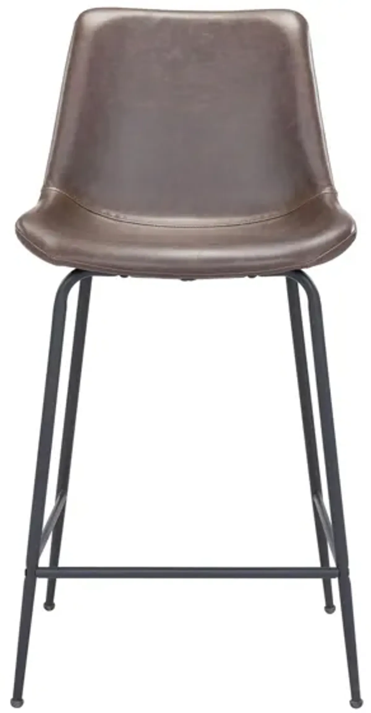 Byron Counter-Height Stool in Brown, Black by Zuo Modern