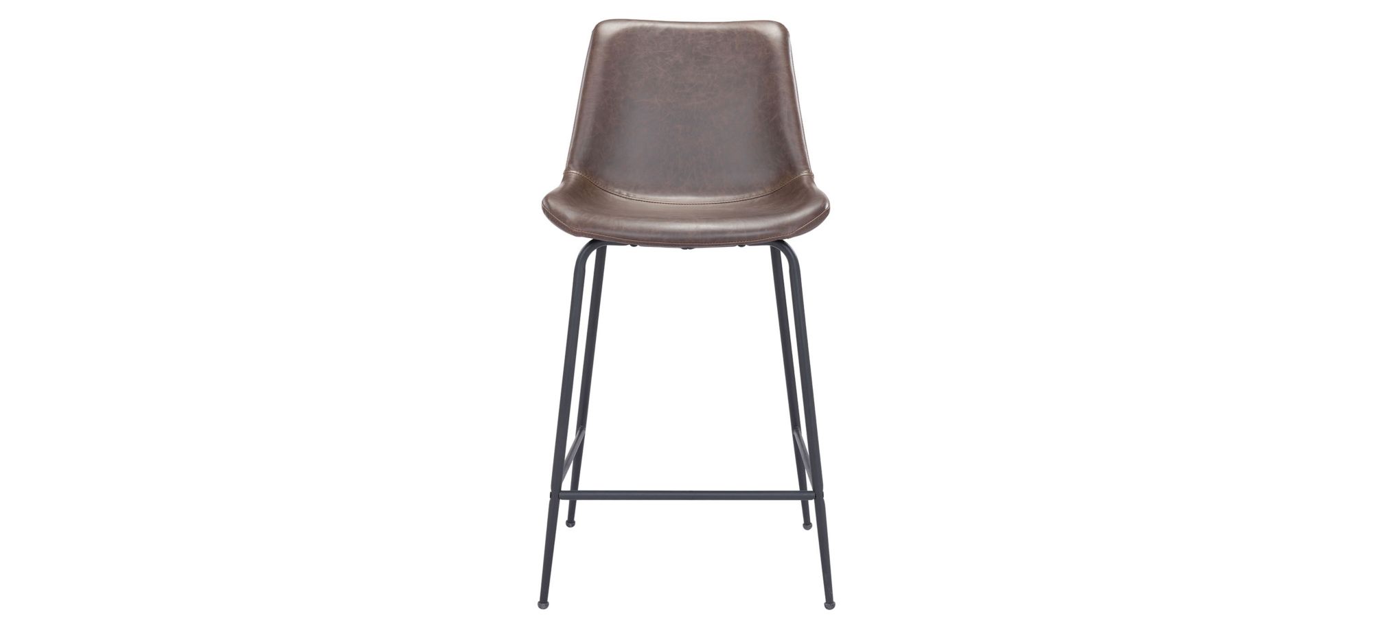 Byron Counter-Height Stool in Brown, Black by Zuo Modern