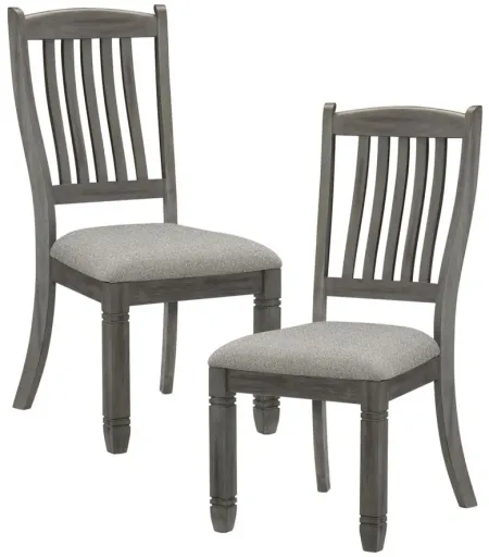 Lark Dining Room Side Chair, Set of 2 in Antique Gray by Homelegance
