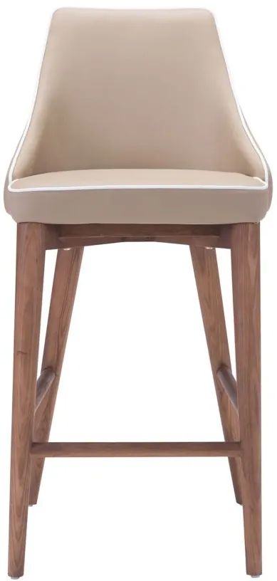 Moor Counter-Height Stool in Beige, Brown by Zuo Modern