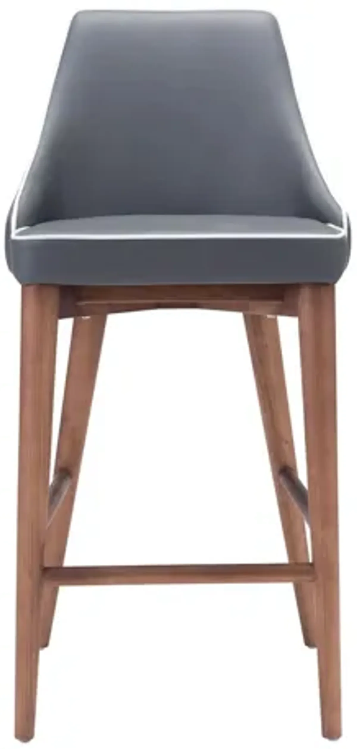 Moor Counter-Height Stool in Dark Gray, Brown by Zuo Modern