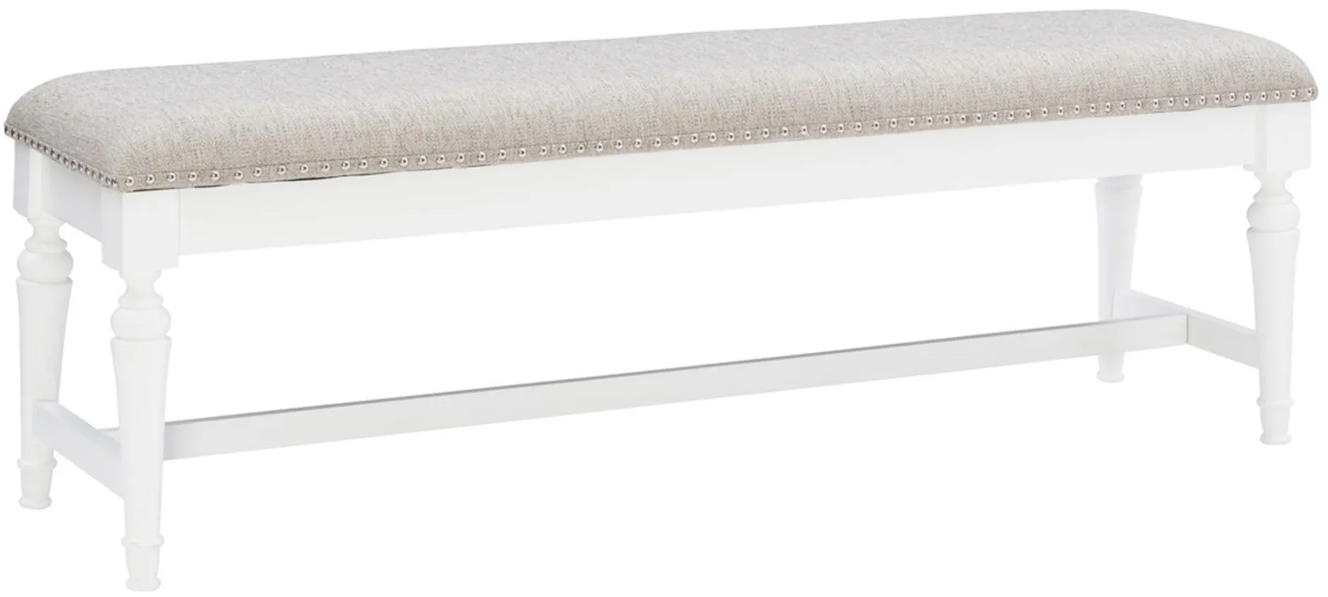 Hayes Dining Bench in White by Linon Home Decor