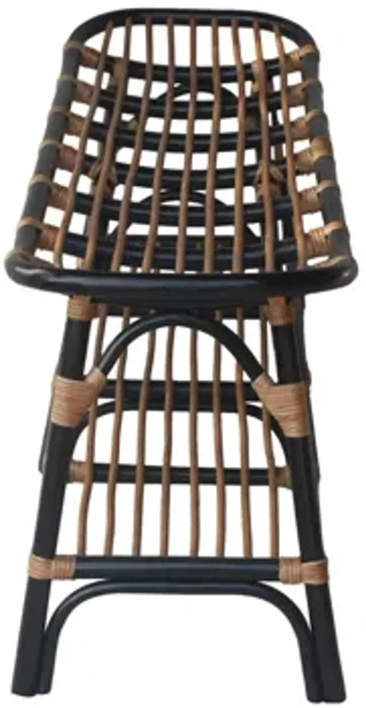 Damara Rattan Bench with Shelf