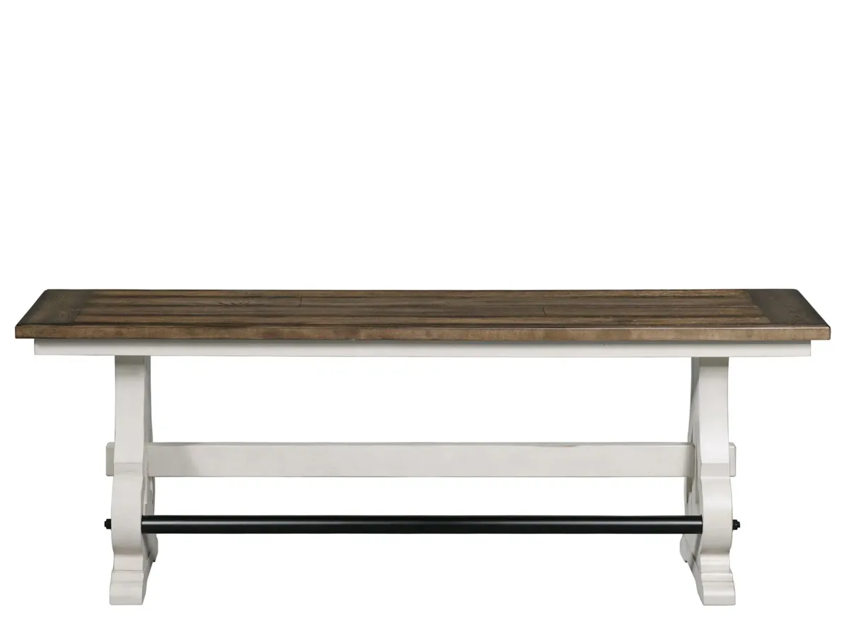 Drake Counter Bench in Rustic White by Intercon