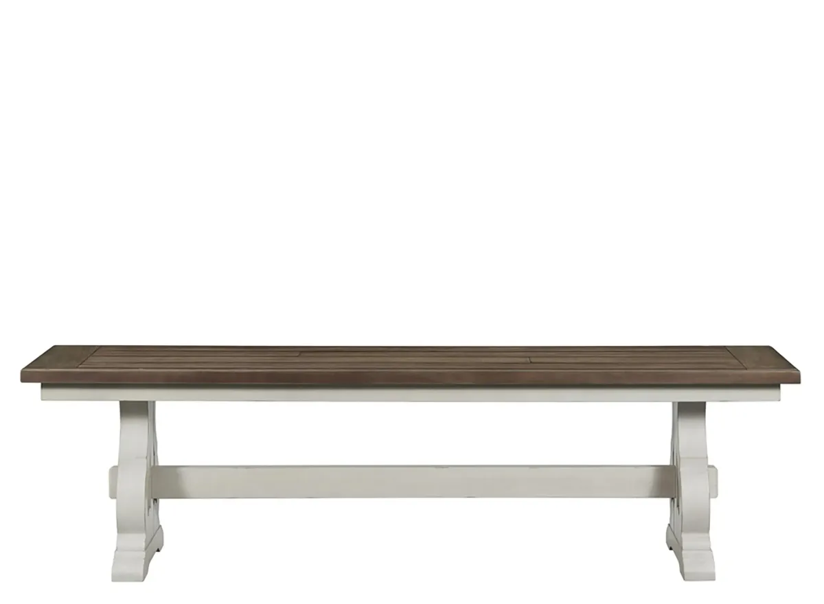 Drake Counter Bench in Rustic White by Intercon