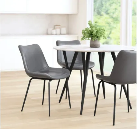 Byron Dining Chair: Set of 2 in Gray, Black by Zuo Modern