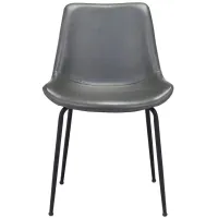 Byron Dining Chair: Set of 2 in Gray, Black by Zuo Modern